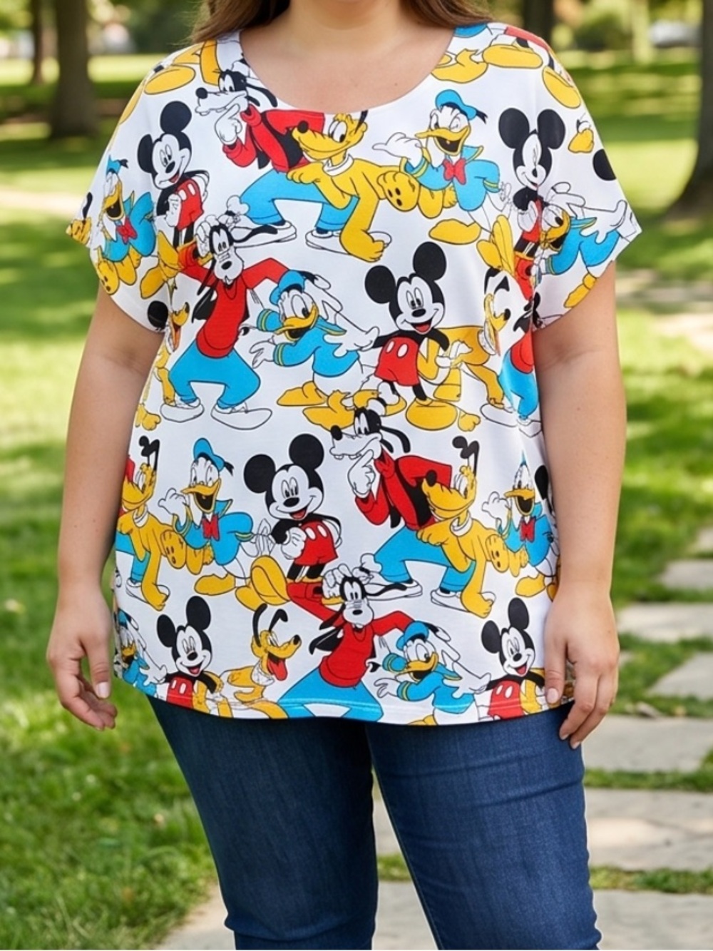 Disney Colorful Mickey & Friends Short Sleeve Tee